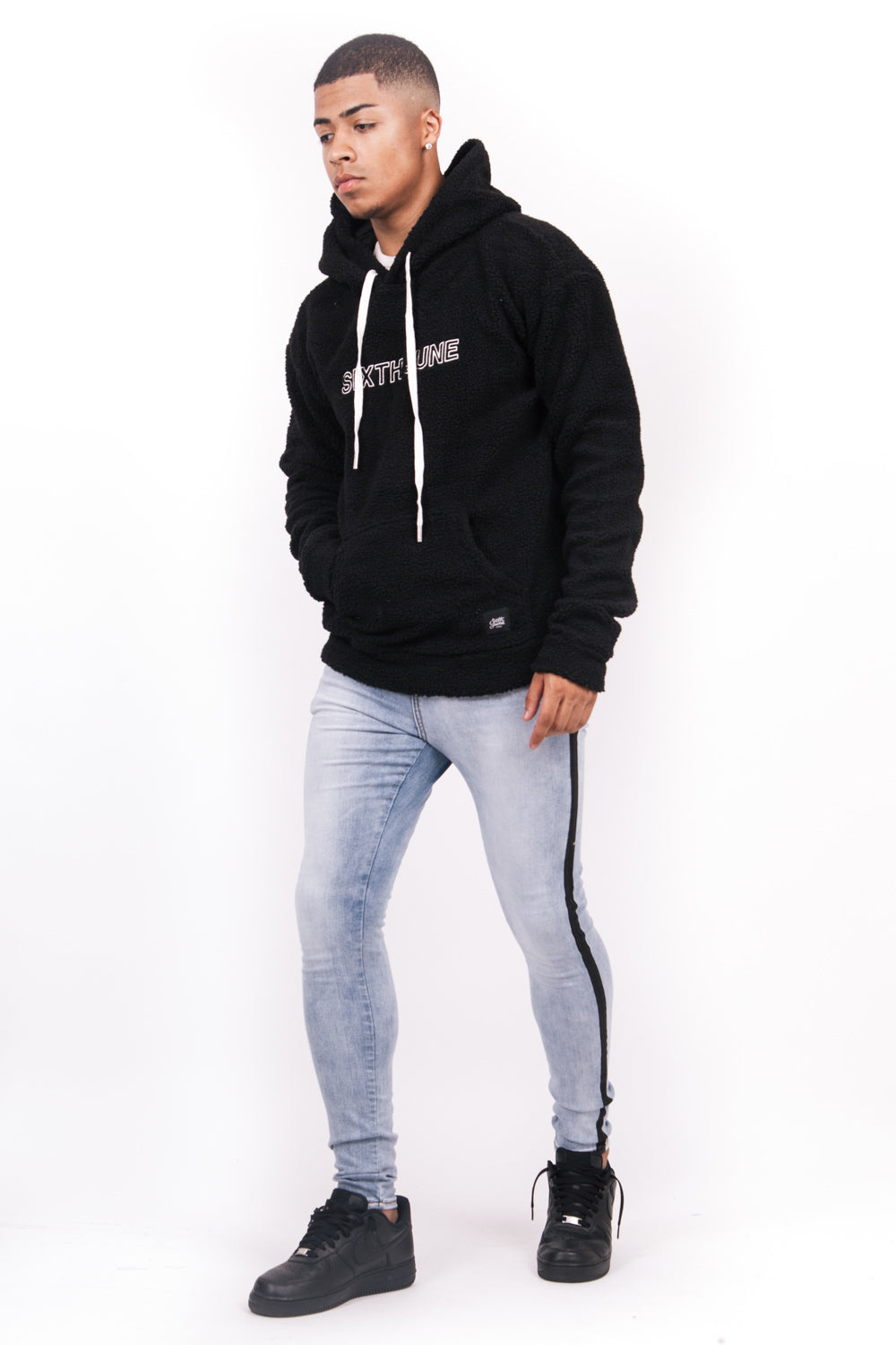 Sixth June - Sweat capuche oversize fourrure noir