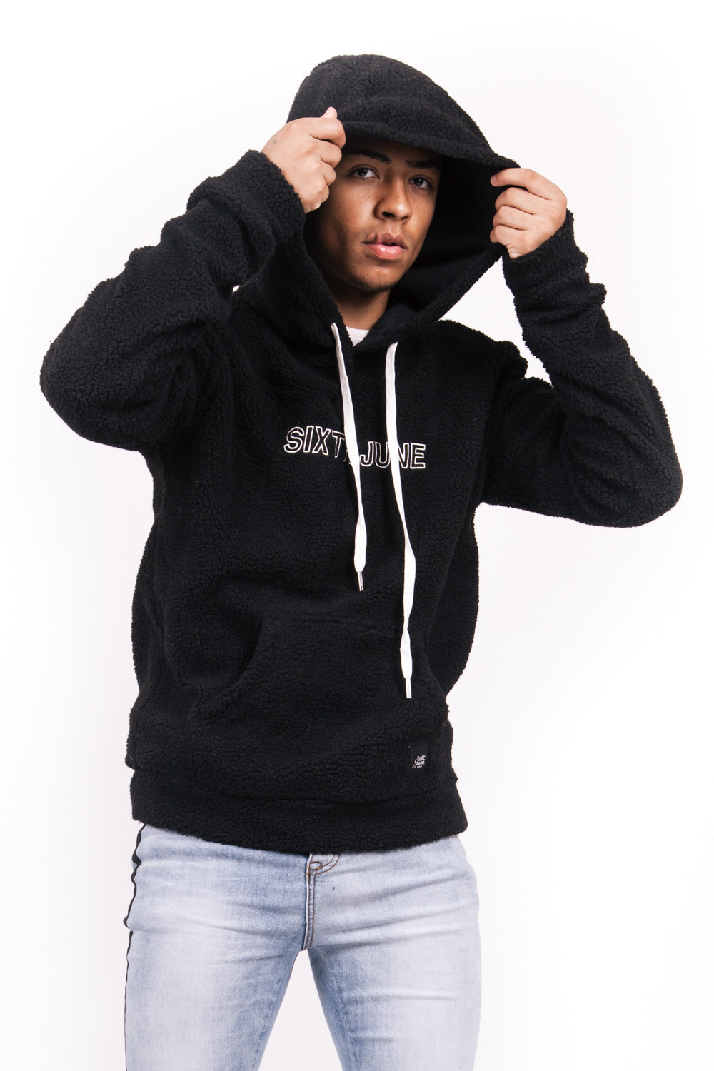 Sixth June - Sweat capuche oversize fourrure noir