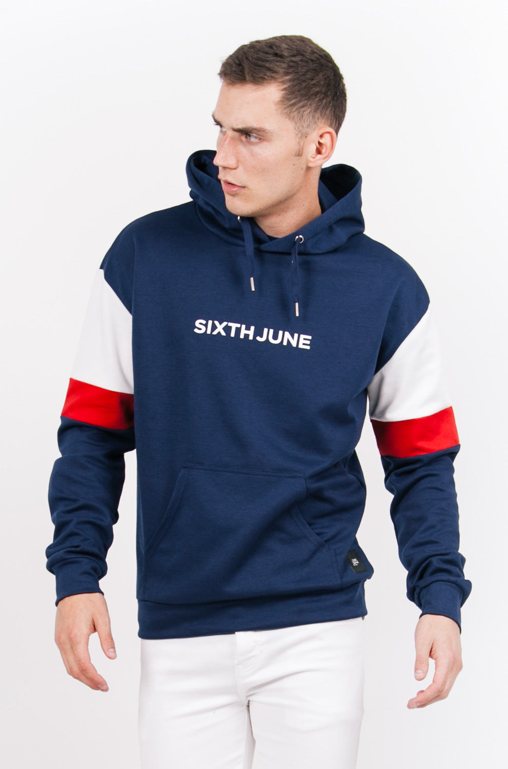 Sixth June - Sweatshirt manches tricolores bleu rouge blanc