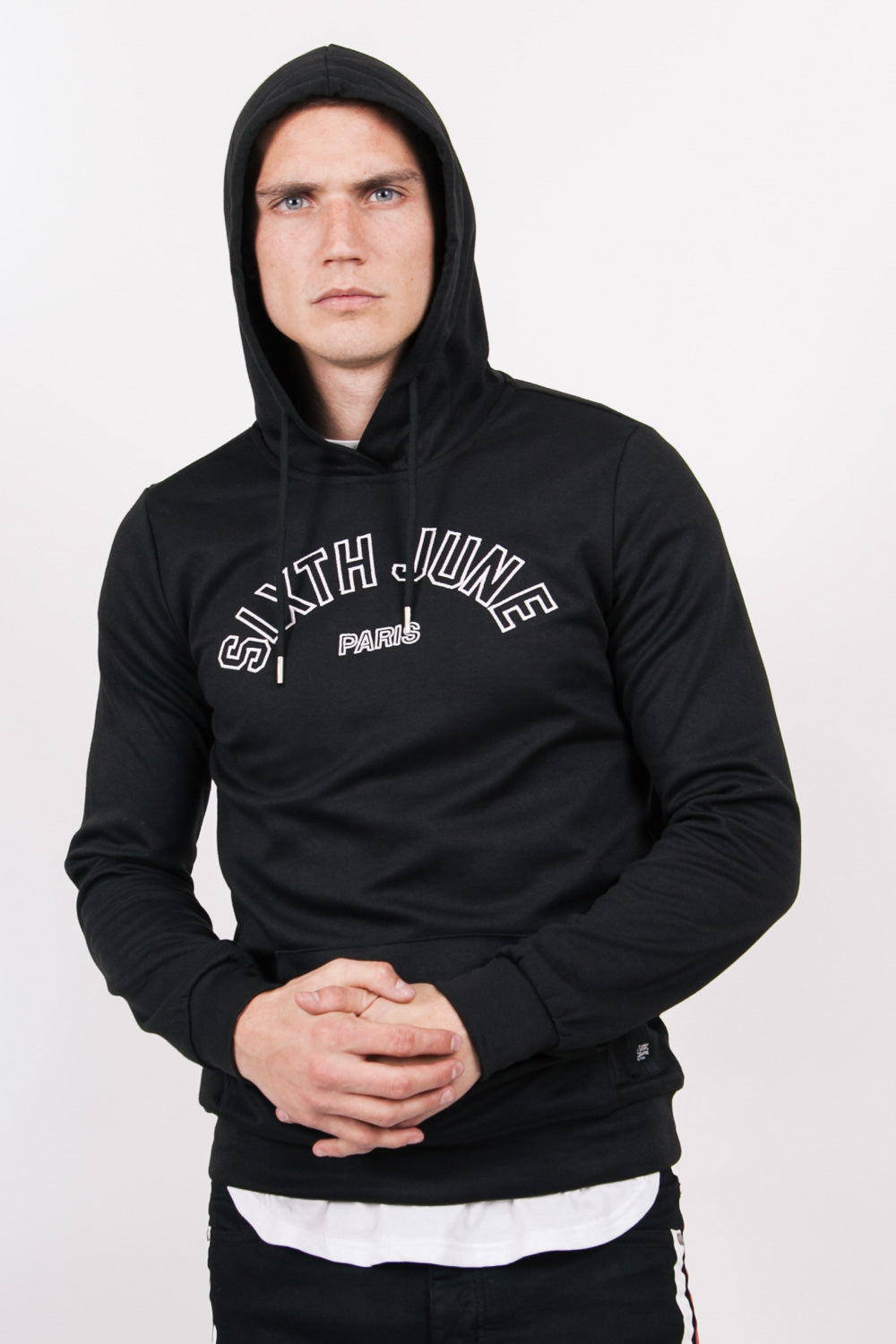 Sixth June - Sweatshirt capuche logo université noir