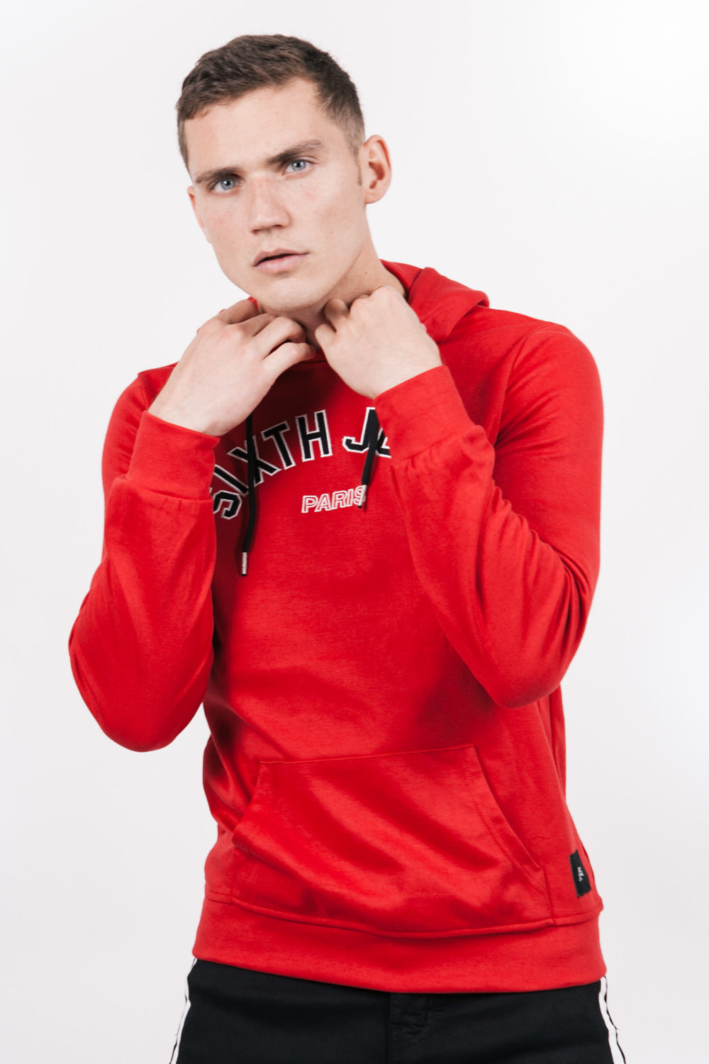 Sixth June - Sweatshirt capuche logo université rouge