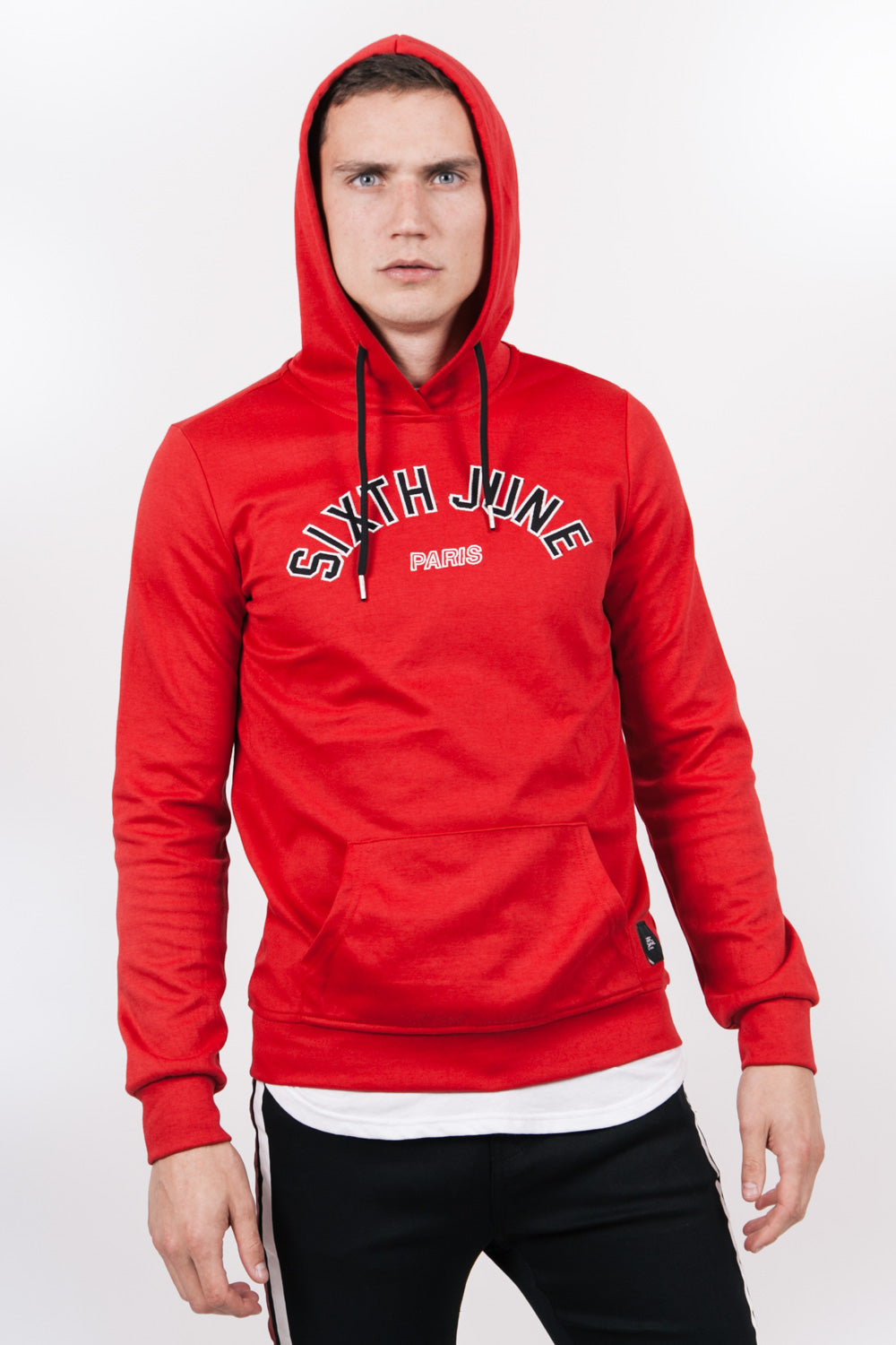 Sixth June - Sweatshirt capuche logo université rouge