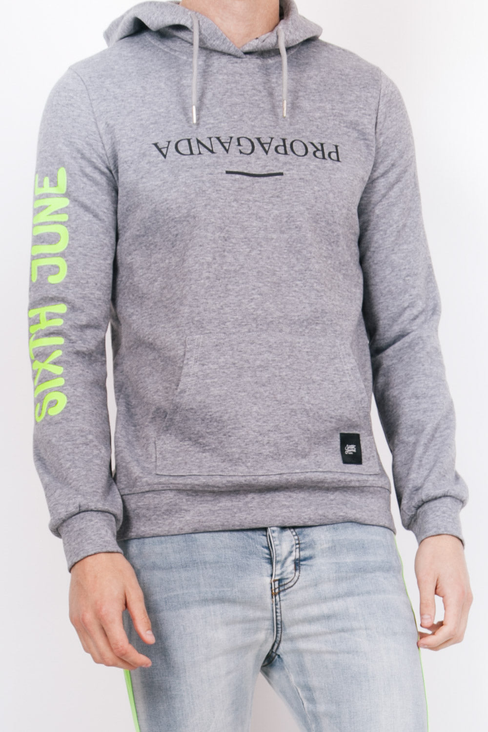 Sixth June - Sweat capuche Propaganda fluo gris