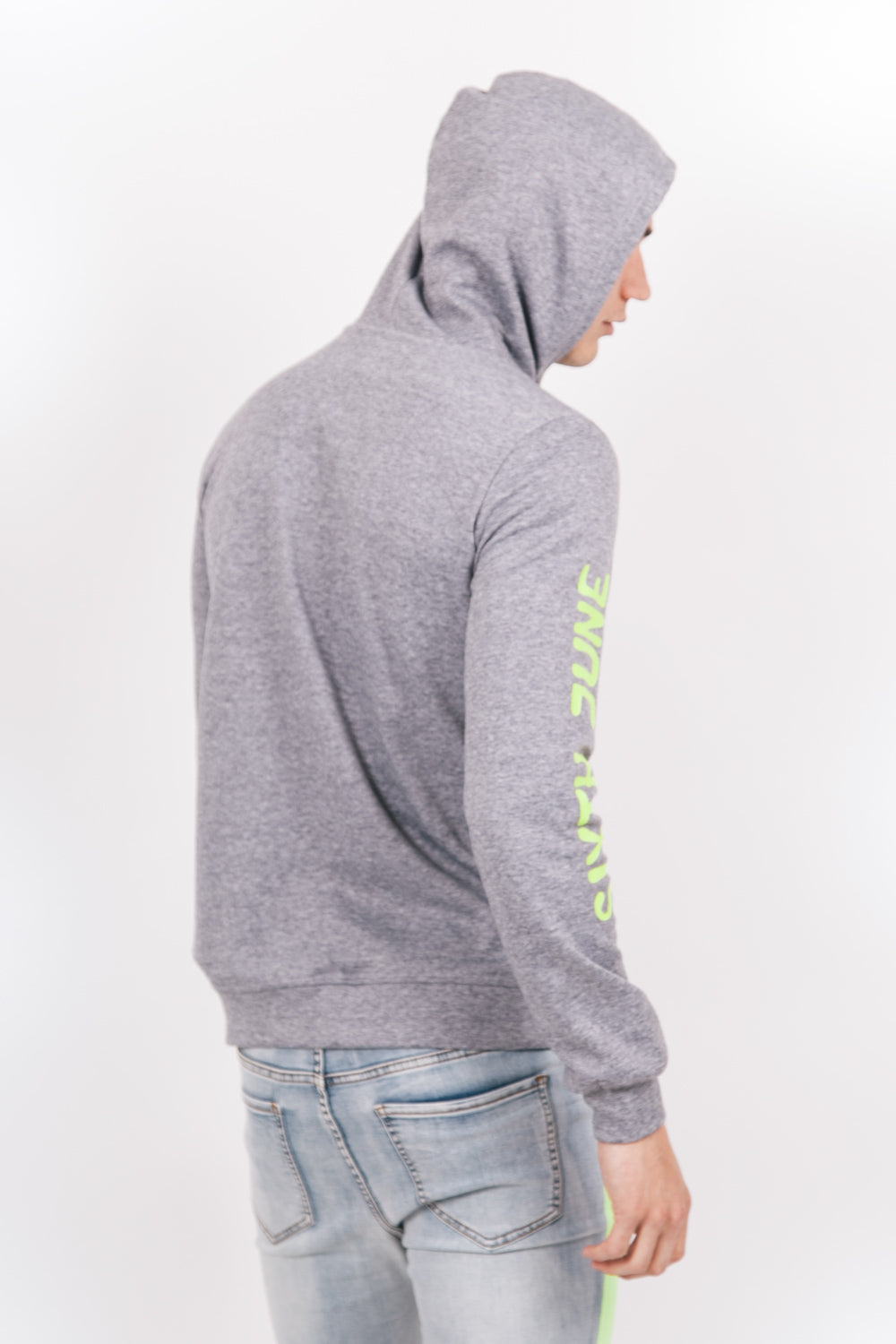 Sixth June - Sweat capuche Propaganda fluo gris