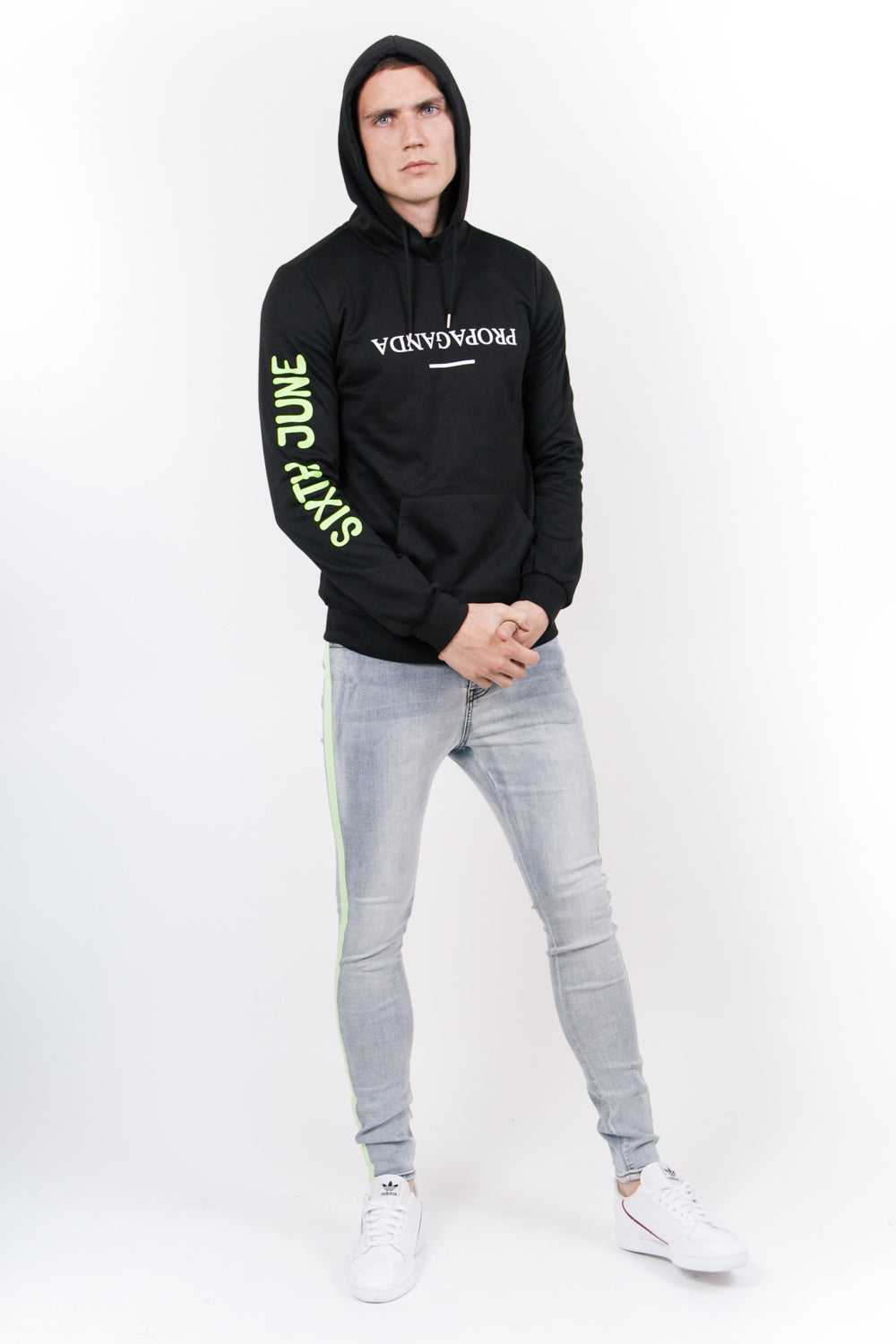 Sixth June - Sweat capuche Propaganda fluo noir