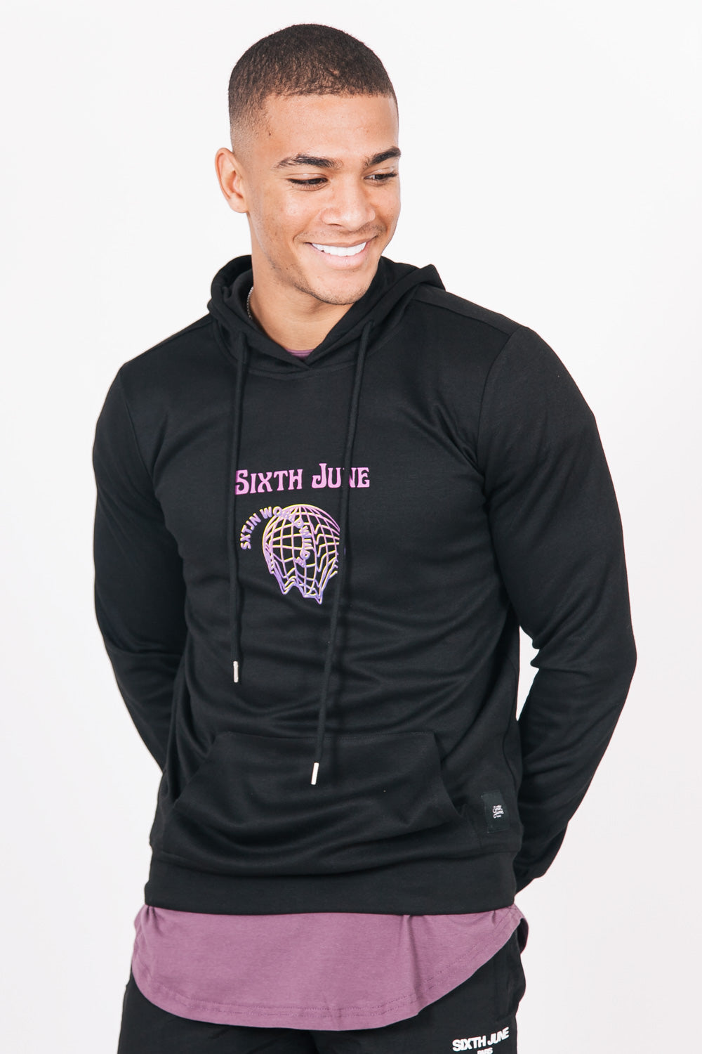 Sixth June - Sweat capuche hologramme noir