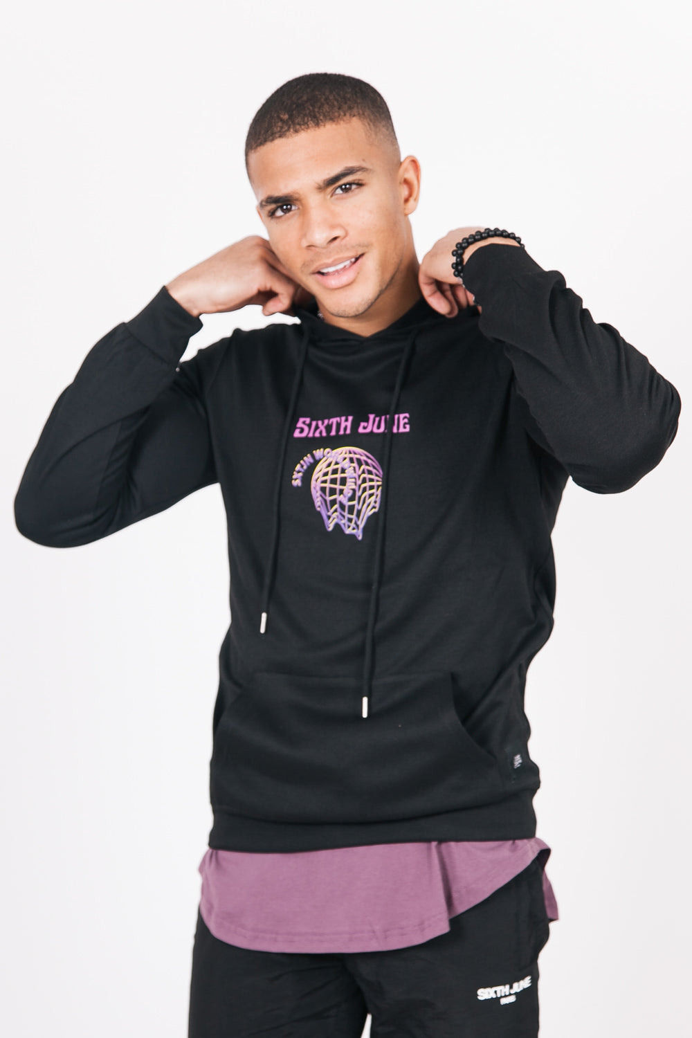 Sixth June - Sweat capuche hologramme noir