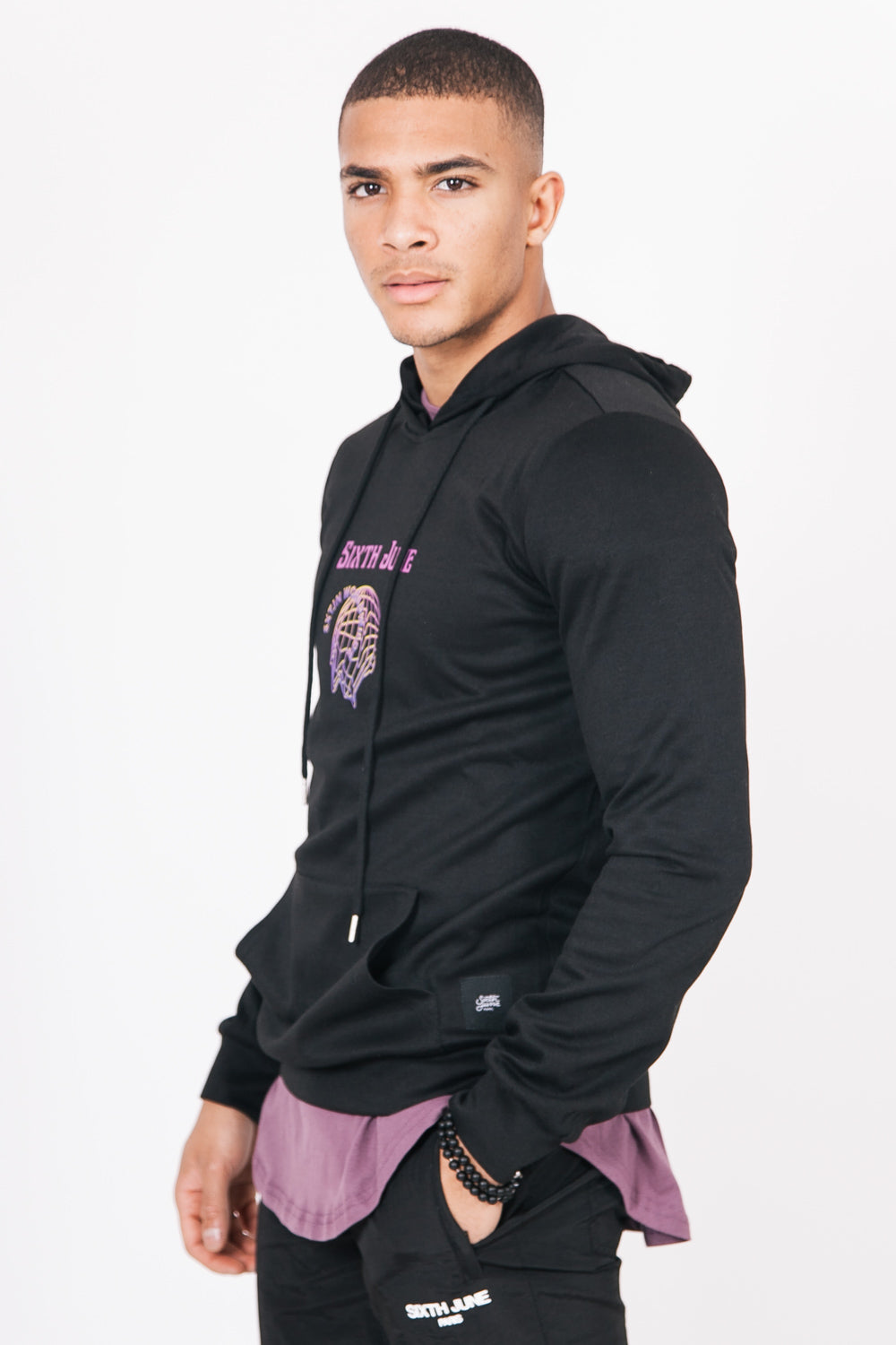 Sixth June - Sweat capuche hologramme noir