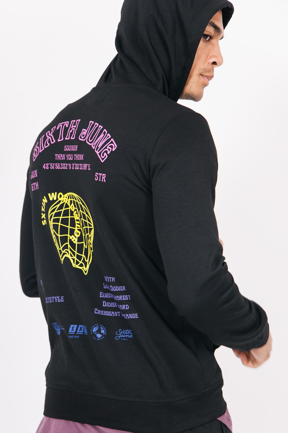 Sixth June - Sweat capuche hologramme noir