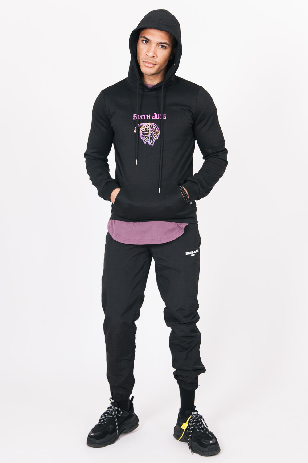 Sixth June - Sweat capuche hologramme noir