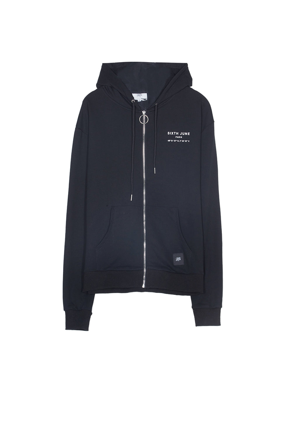 Sixth June - Sweat capuche Paris GPS zippé noir