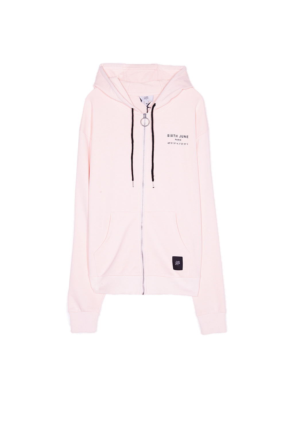 Sixth June - Sweat capuche Paris GPS zippé rose