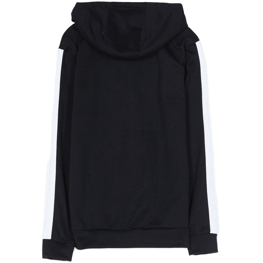 Sixth June - Sweat capuche bandes noir blanc