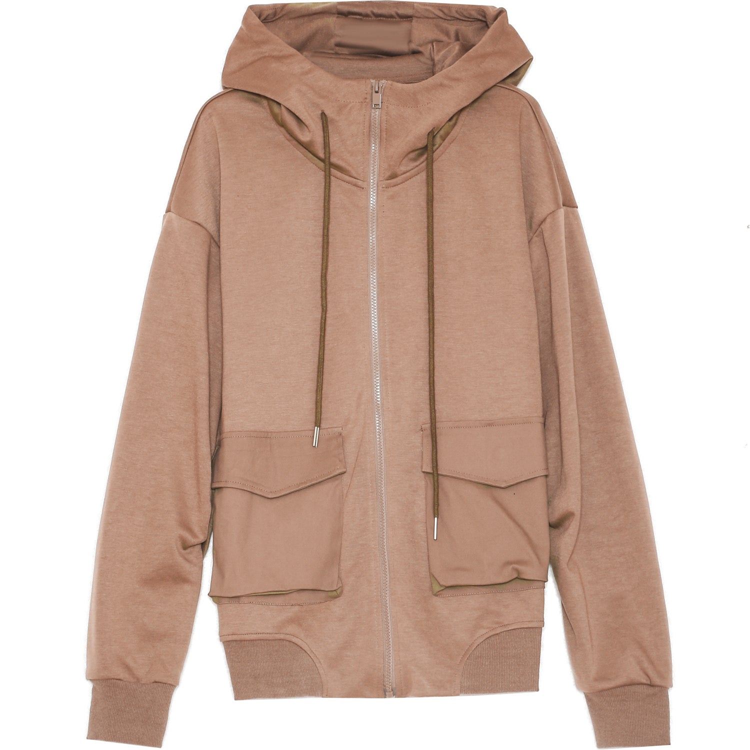 Sixth June - Sweat capuche zippée cargo beige