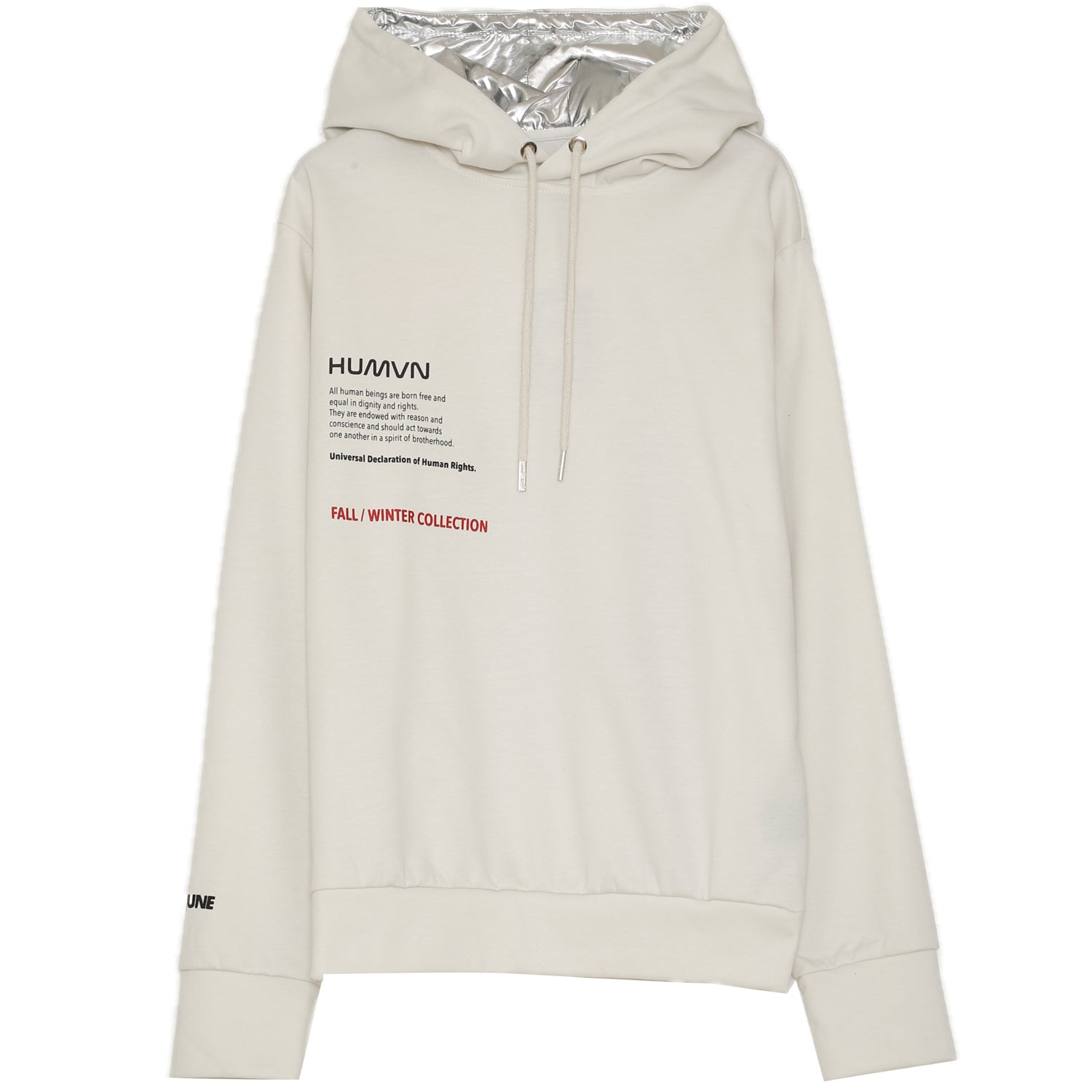 Sixth June - Sweat capuche aluminium human blanc cassé