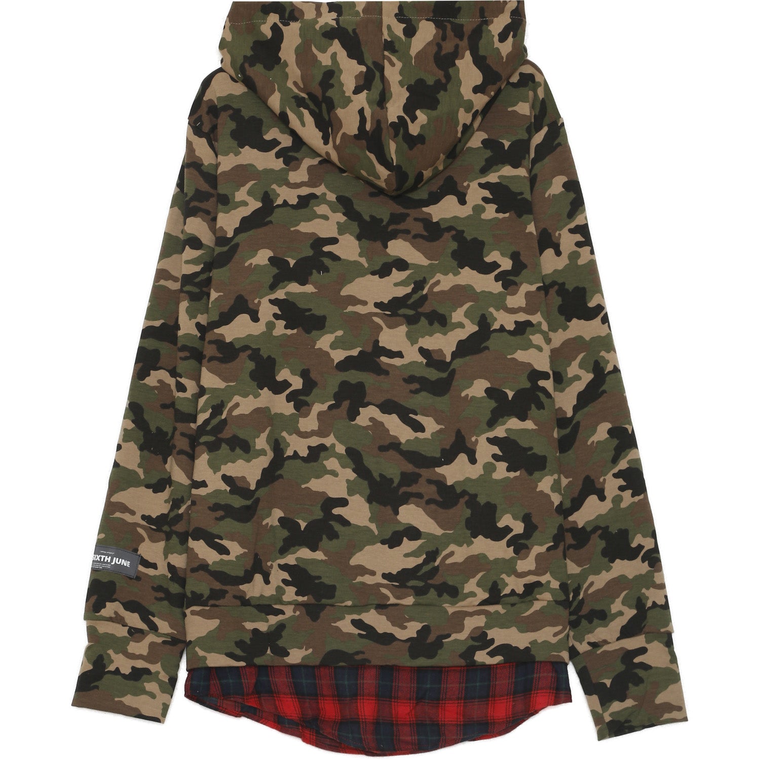 Sixth June - Sweat capuche camouflage tartan vert