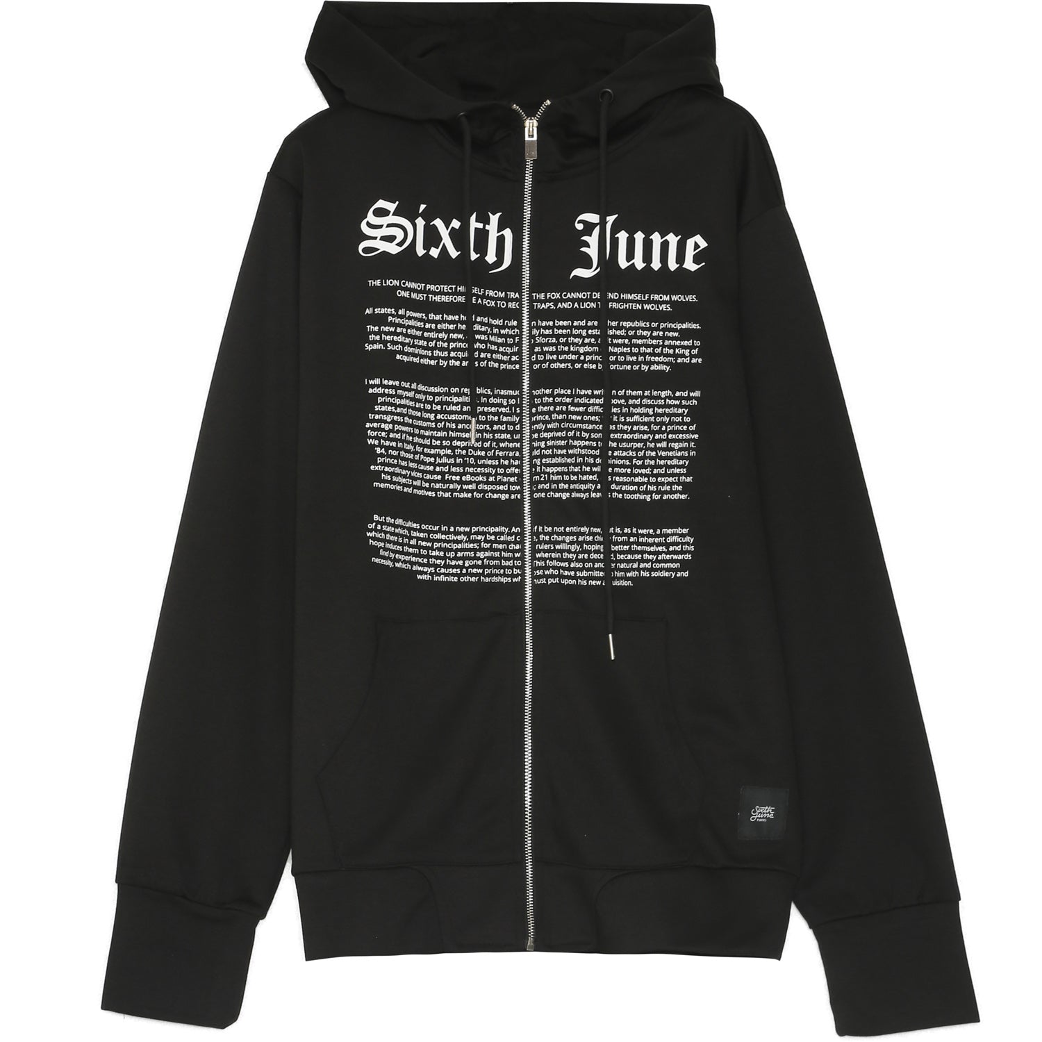 Sixth June - Sweat zippé texté imprimé noir