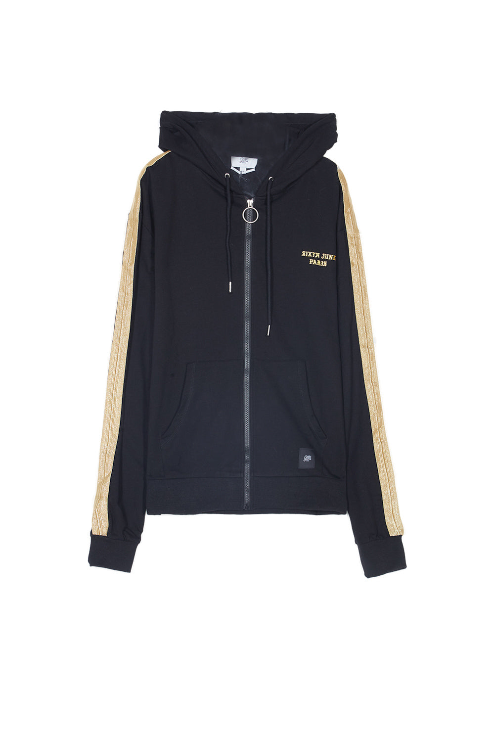 Sixth June - Sweat capuche bandes dorées noir