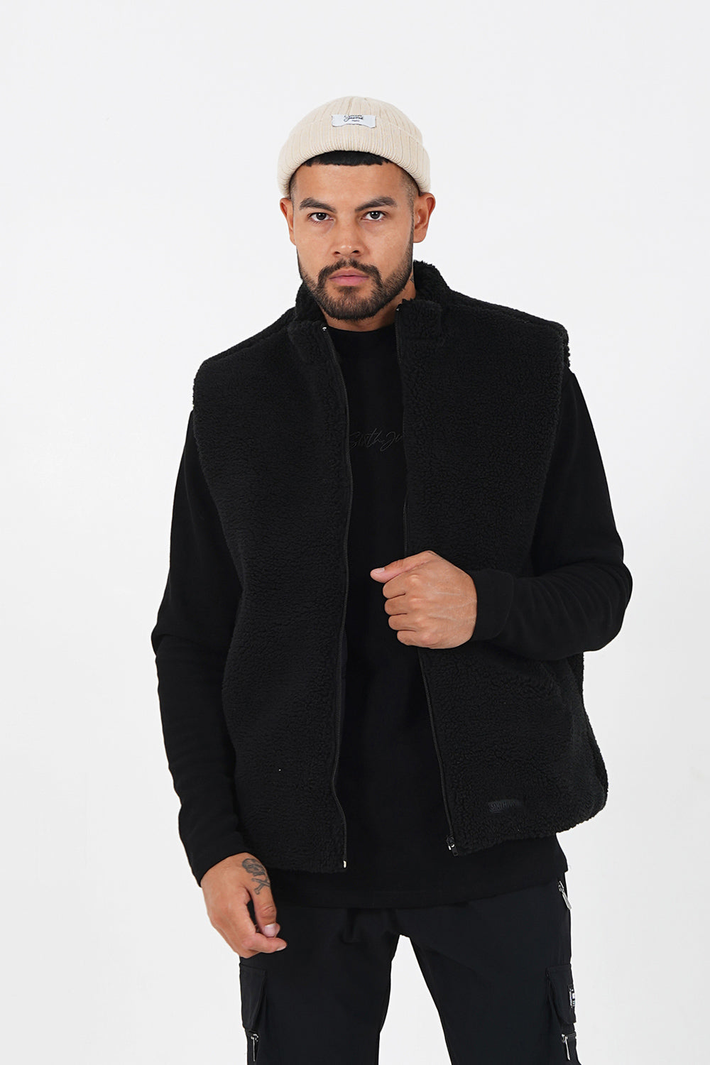 Sixth June - Veste sherpa sans manches Noir