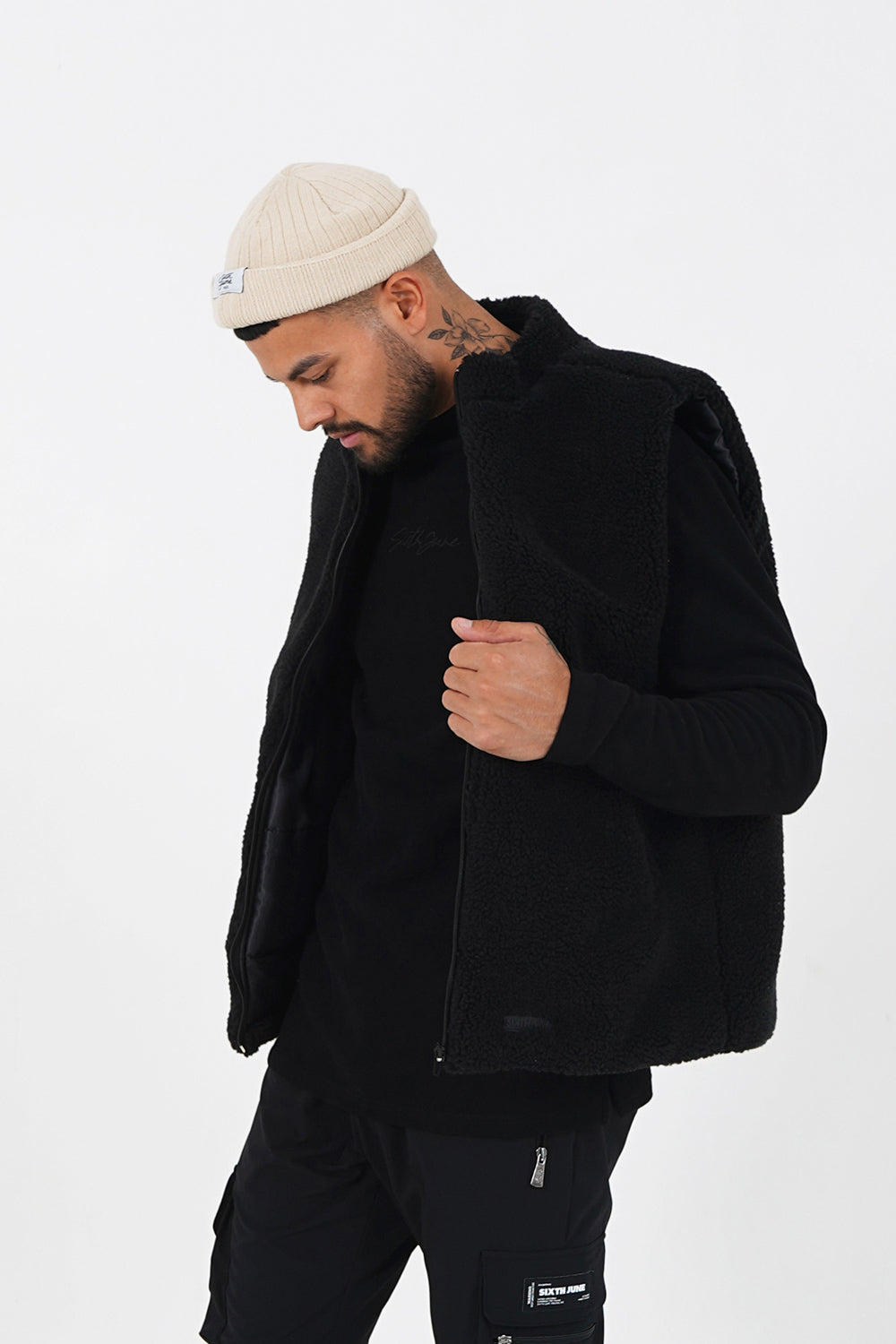 Sixth June - Veste sherpa sans manches Noir