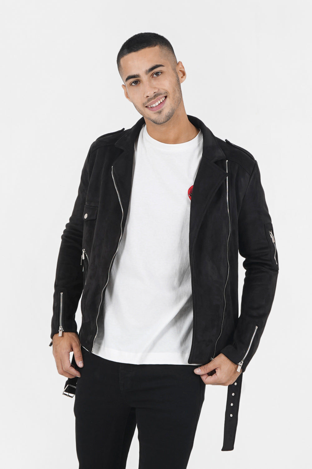 Suede jacket Black