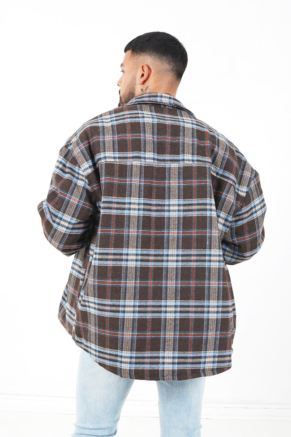 Sixth June - Veste tartan oversize Marron foncé