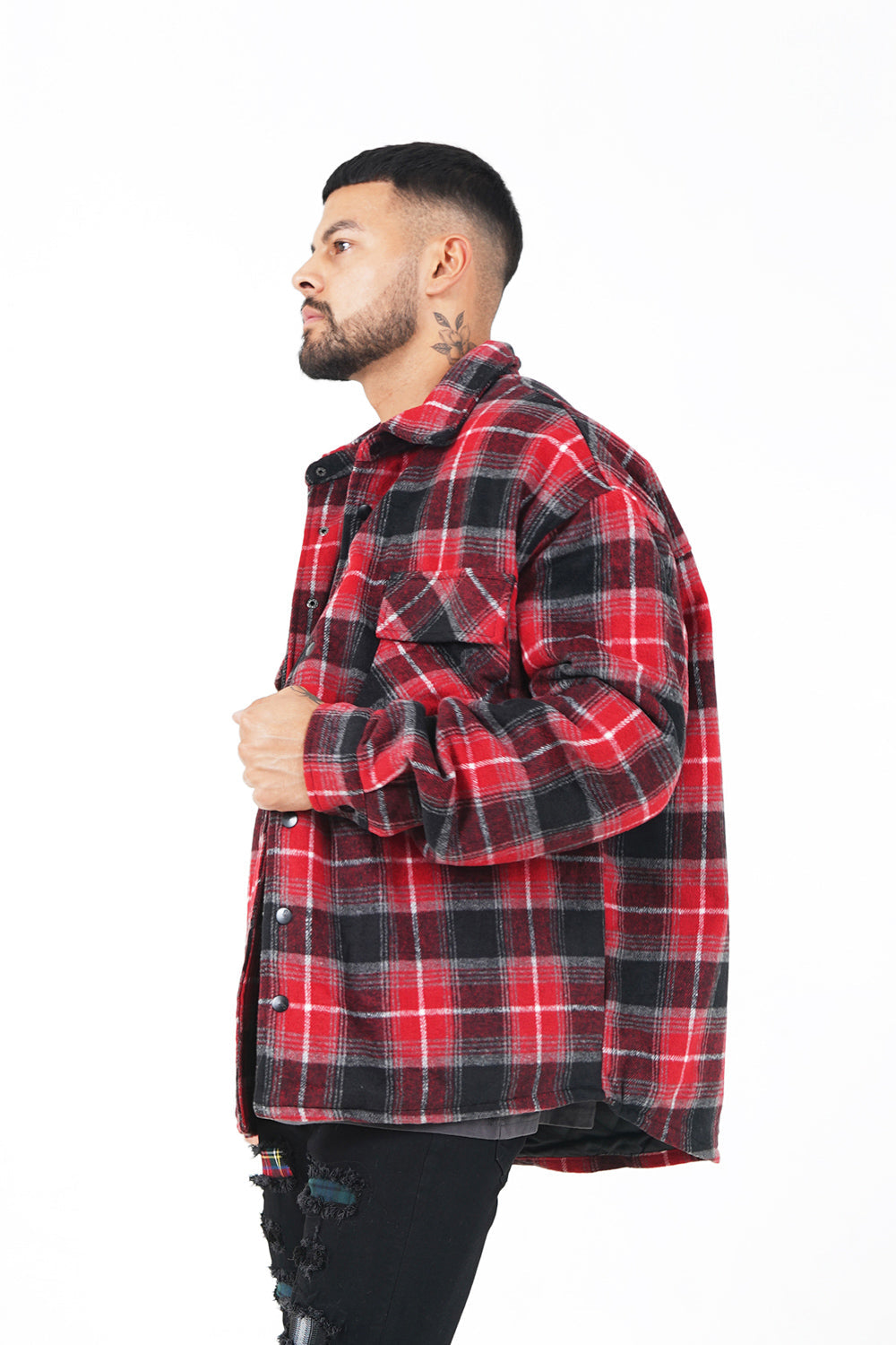 Sixth June - Veste tartan oversize Rouge
