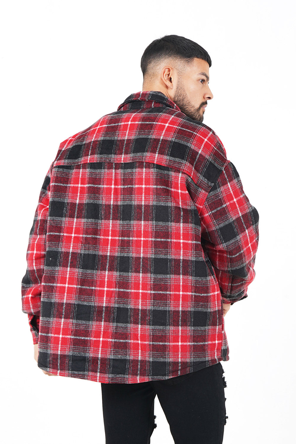 Sixth June - Veste tartan oversize Rouge