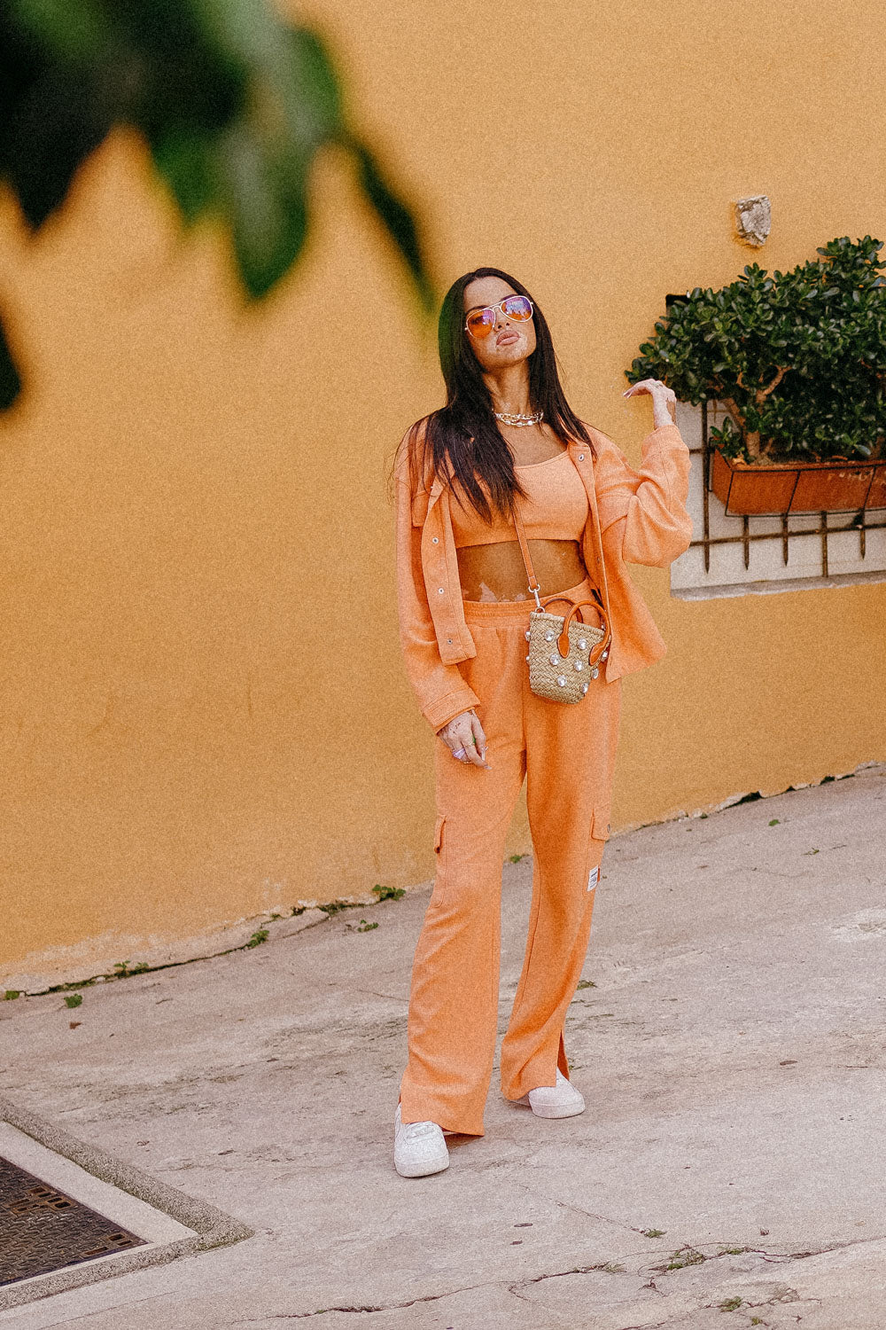 Sixth June - Veste boutonnée gaufrée Orange