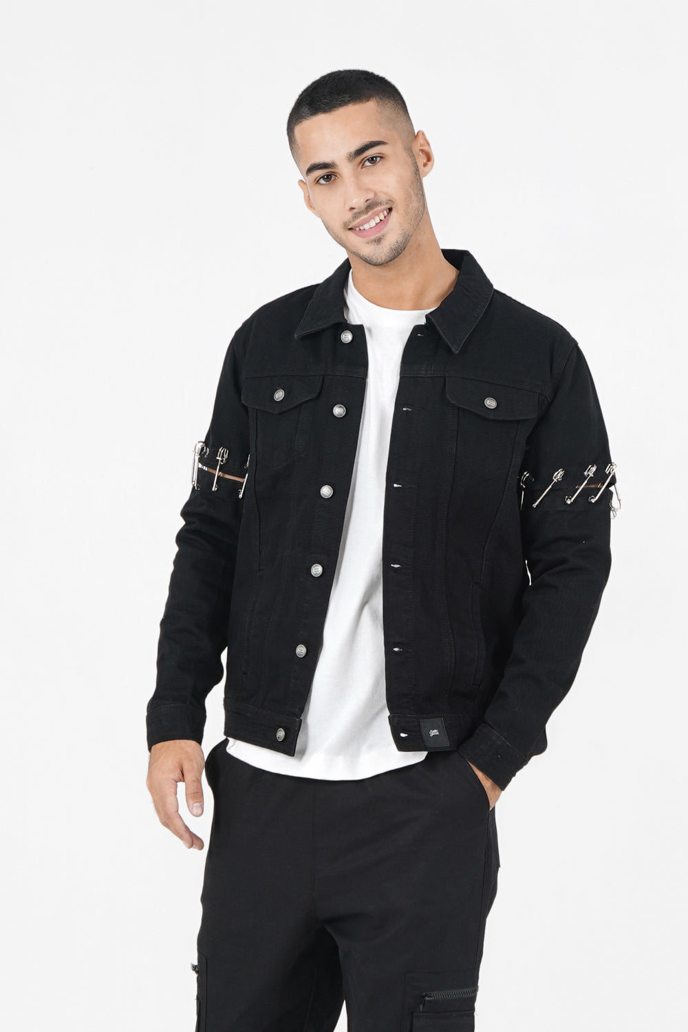 Sixth June - Veste rock épingles Noir