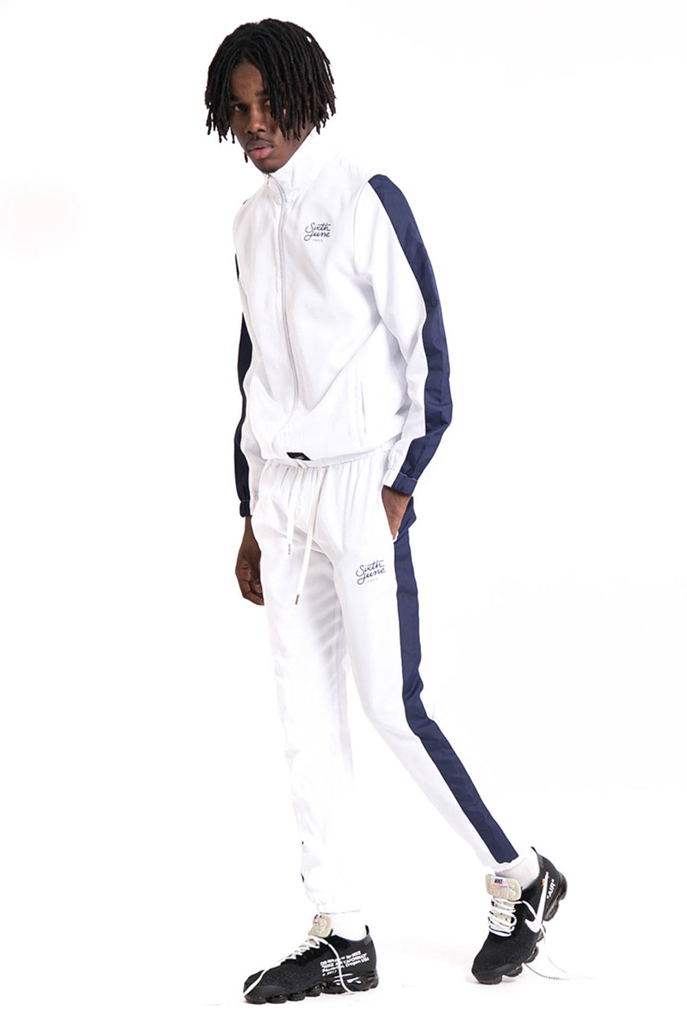 Sixth June - Veste bandes logo blanc bleu