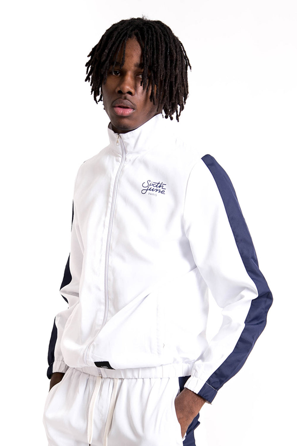 Sixth June - Veste bandes logo blanc bleu