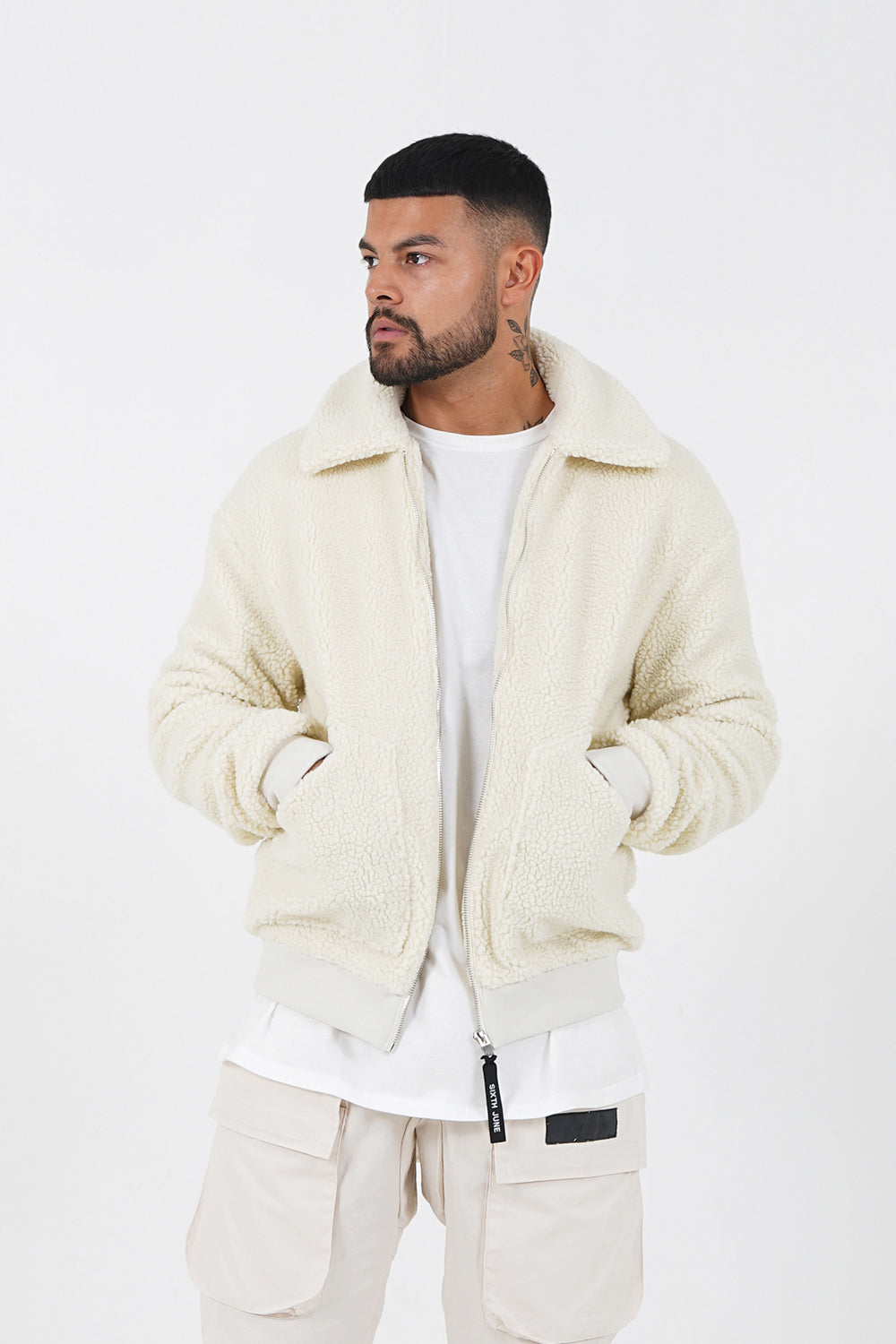 Sixth June - Veste sherpa cosy Blanc Cassé