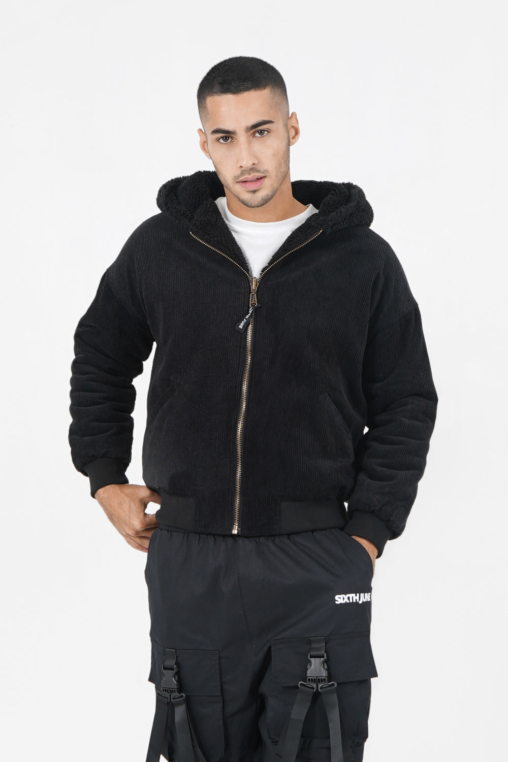 Sixth June - Veste velours sherpa réversible Noir