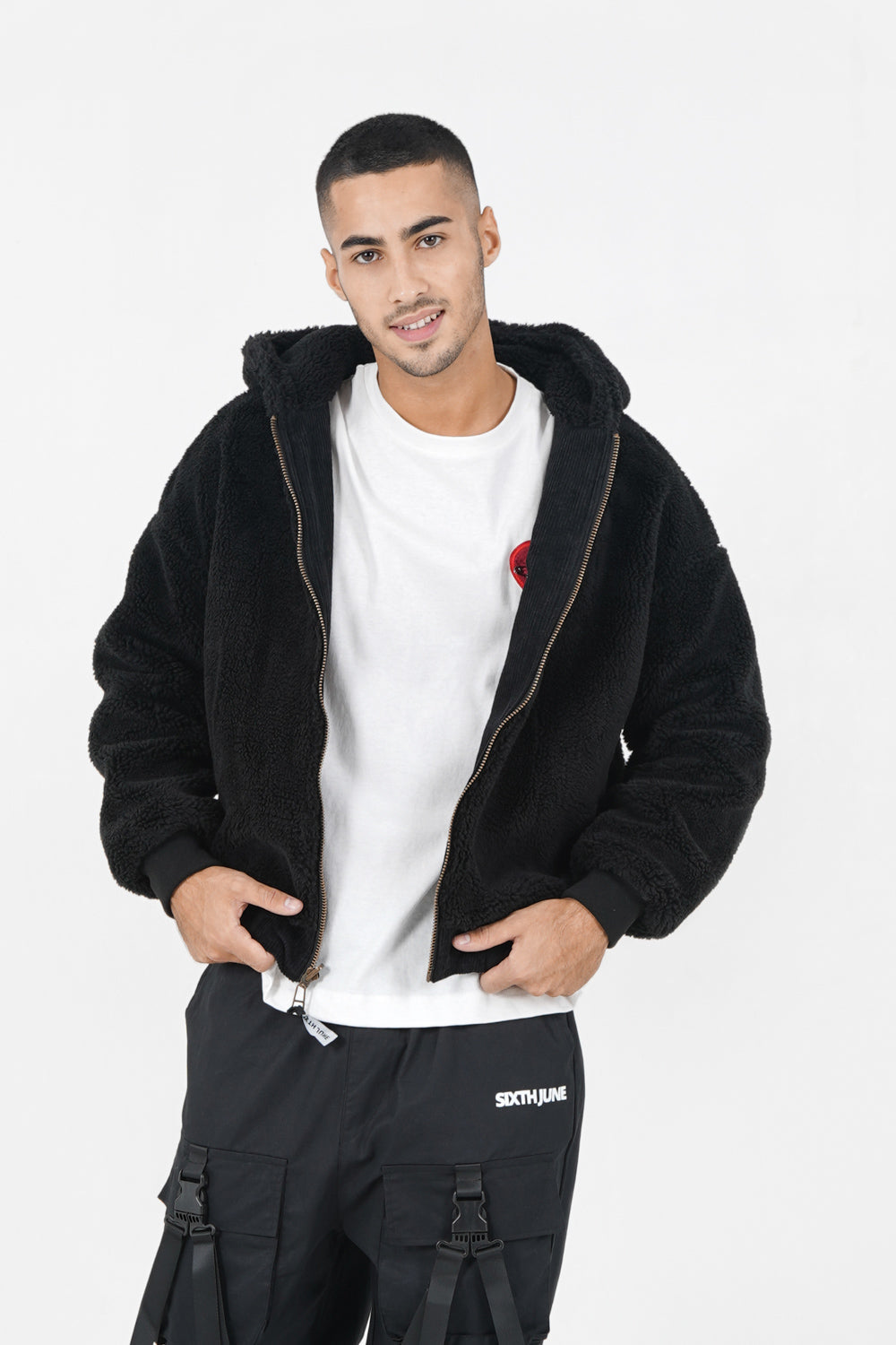 Sixth June - Veste velours sherpa réversible Noir