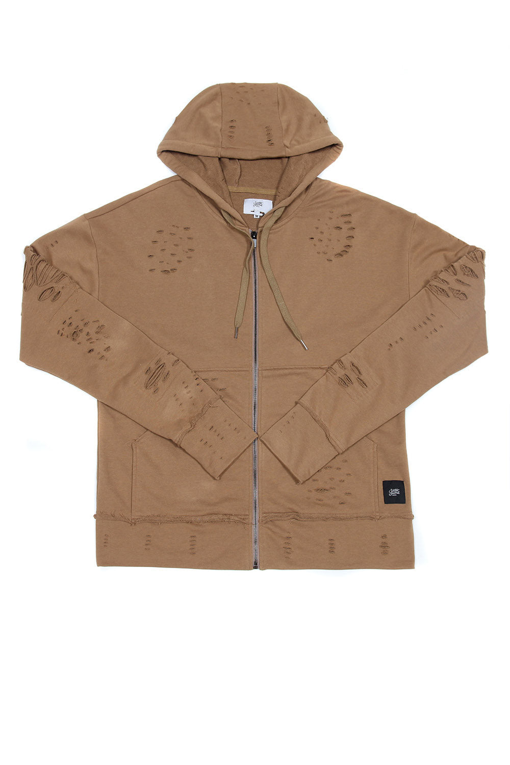 Sixth June - Sweat-shirt biker destroy beige M2414VJA