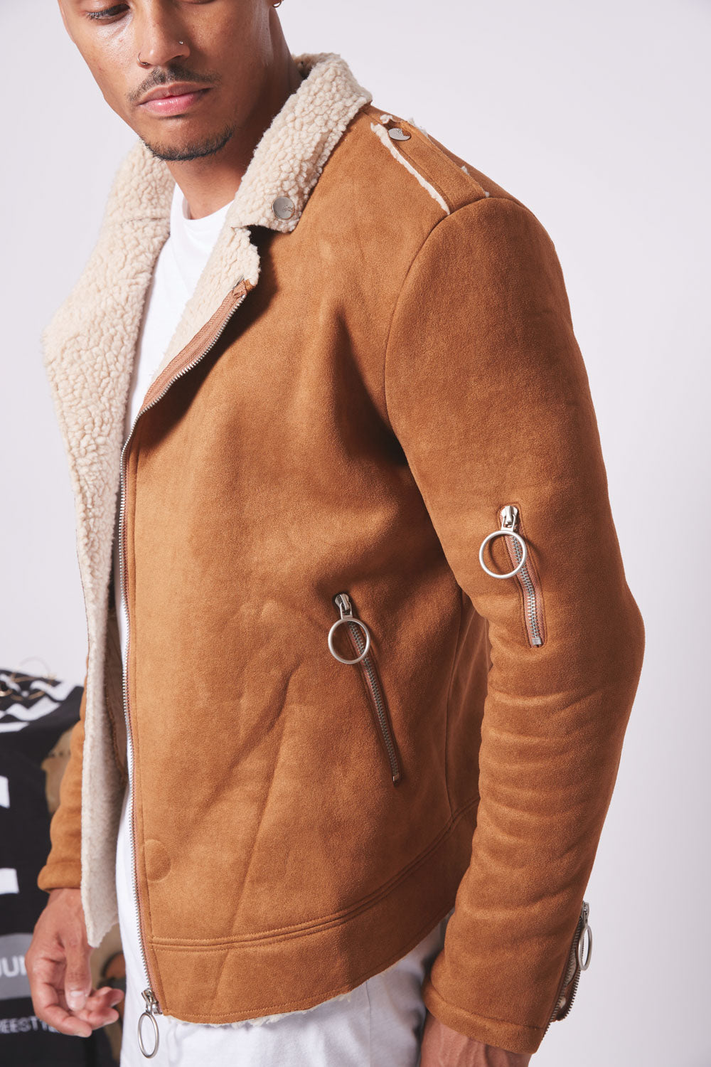 Sixth June - Veste revers faux mouton camel