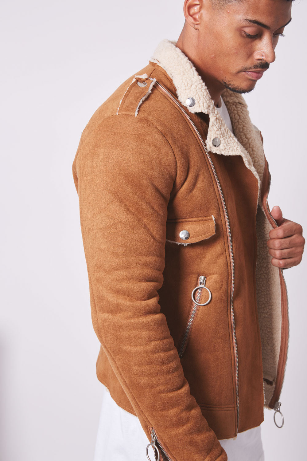 Sixth June - Veste revers faux mouton camel