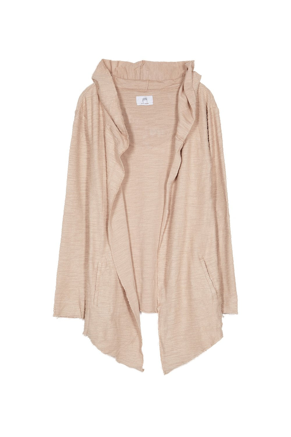Beigefarbenes Cape aus geflammter Baumwolle