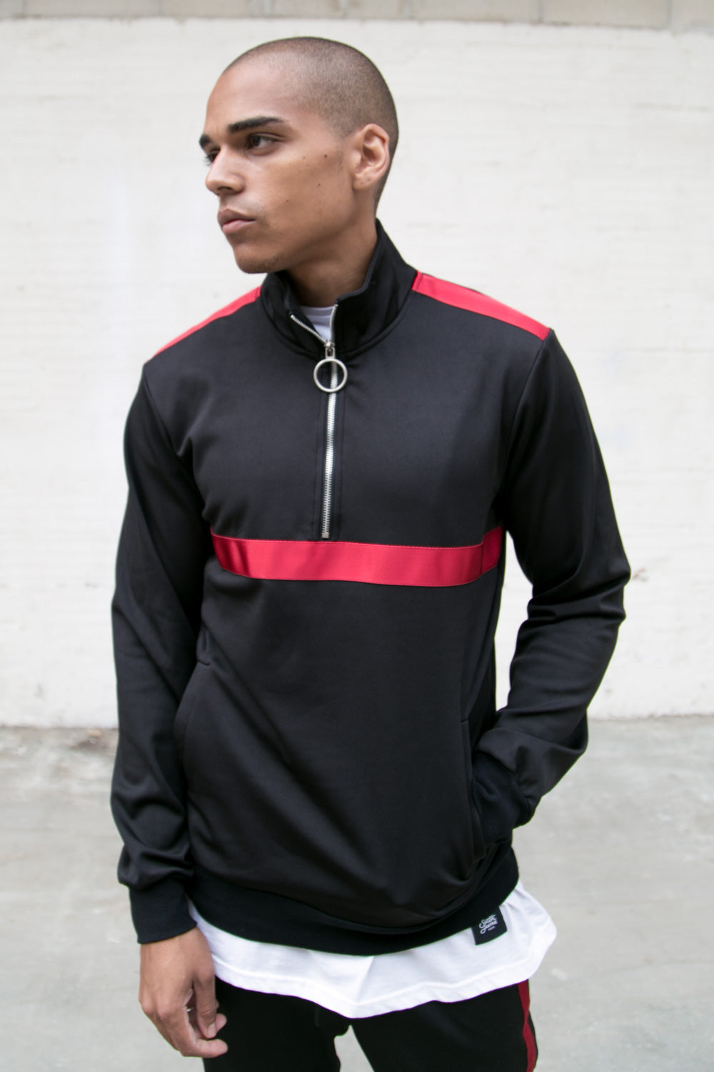 Sixth June - Veste sport bande satin noir