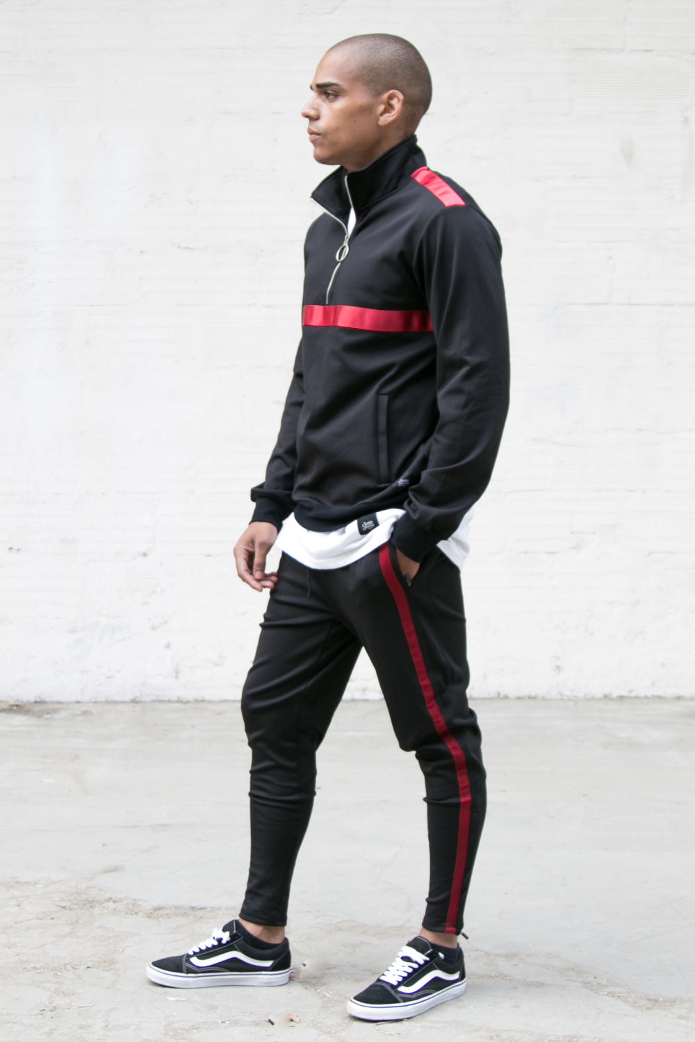 Sixth June - Veste sport bande satin noir