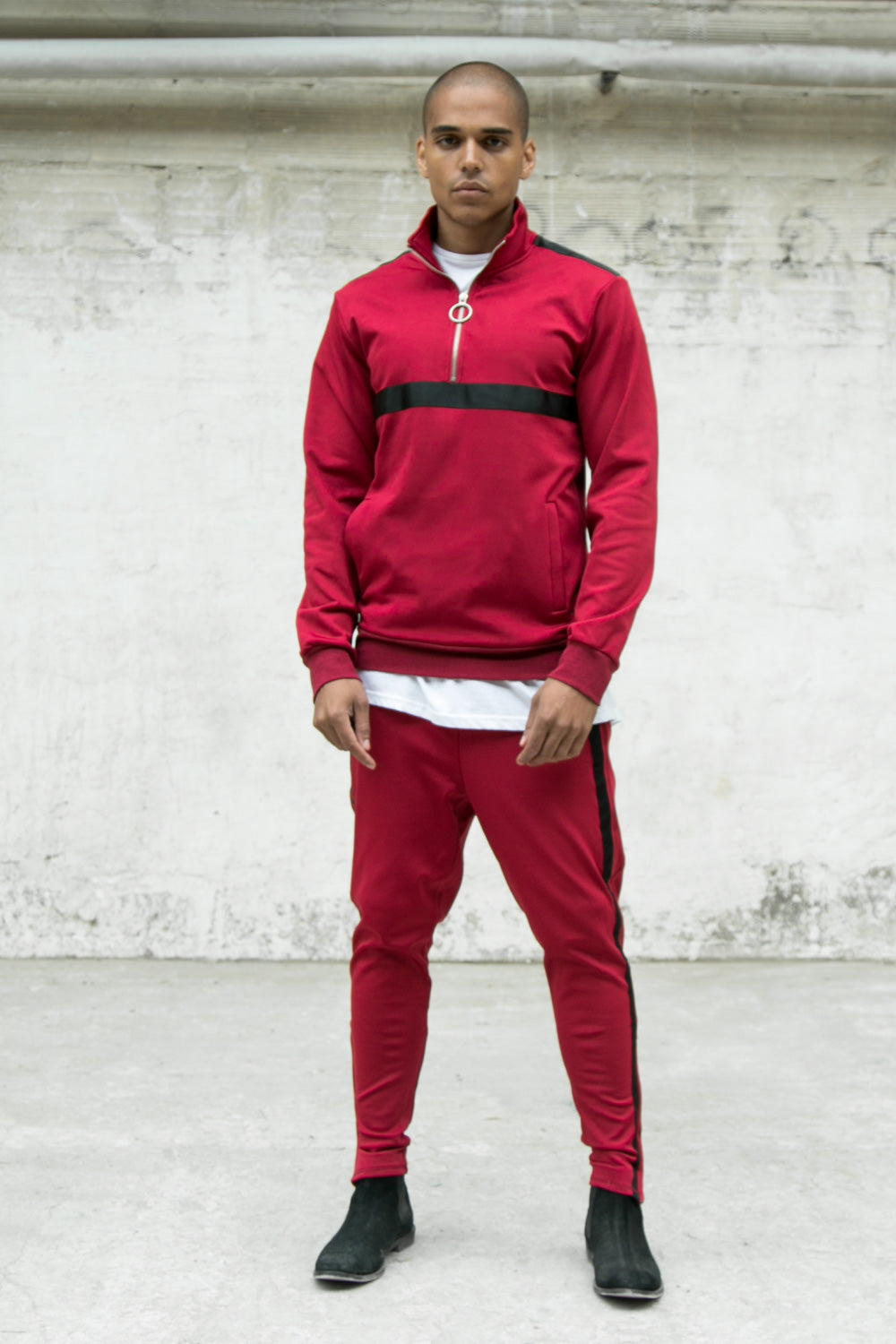 Sixth June - Veste sport bande satin bordeaux