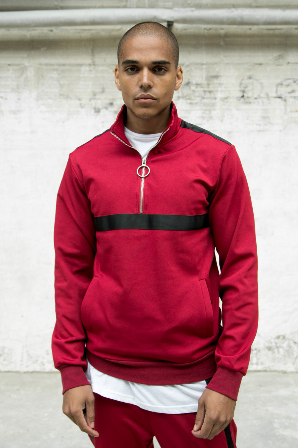 Sixth June - Veste sport bande satin bordeaux