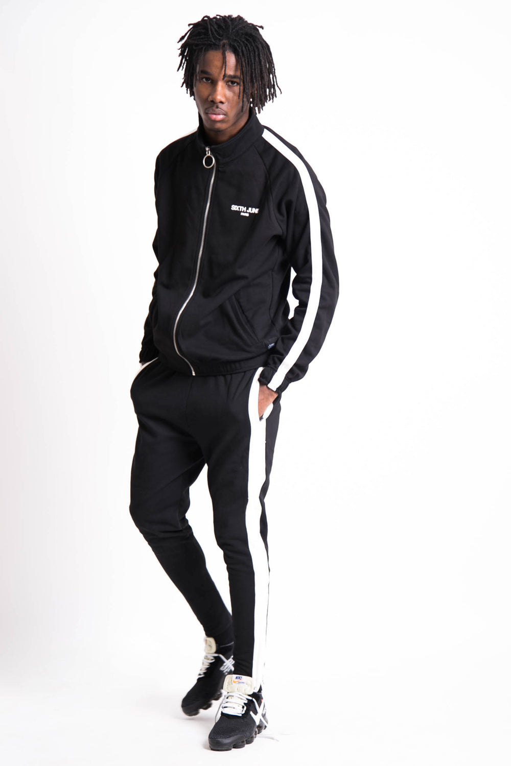 Sixth June - Veste logo bandes noir blanc