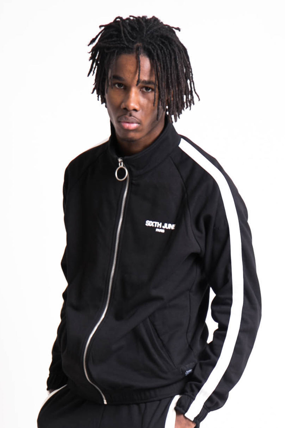 Sixth June - Veste logo bandes noir blanc