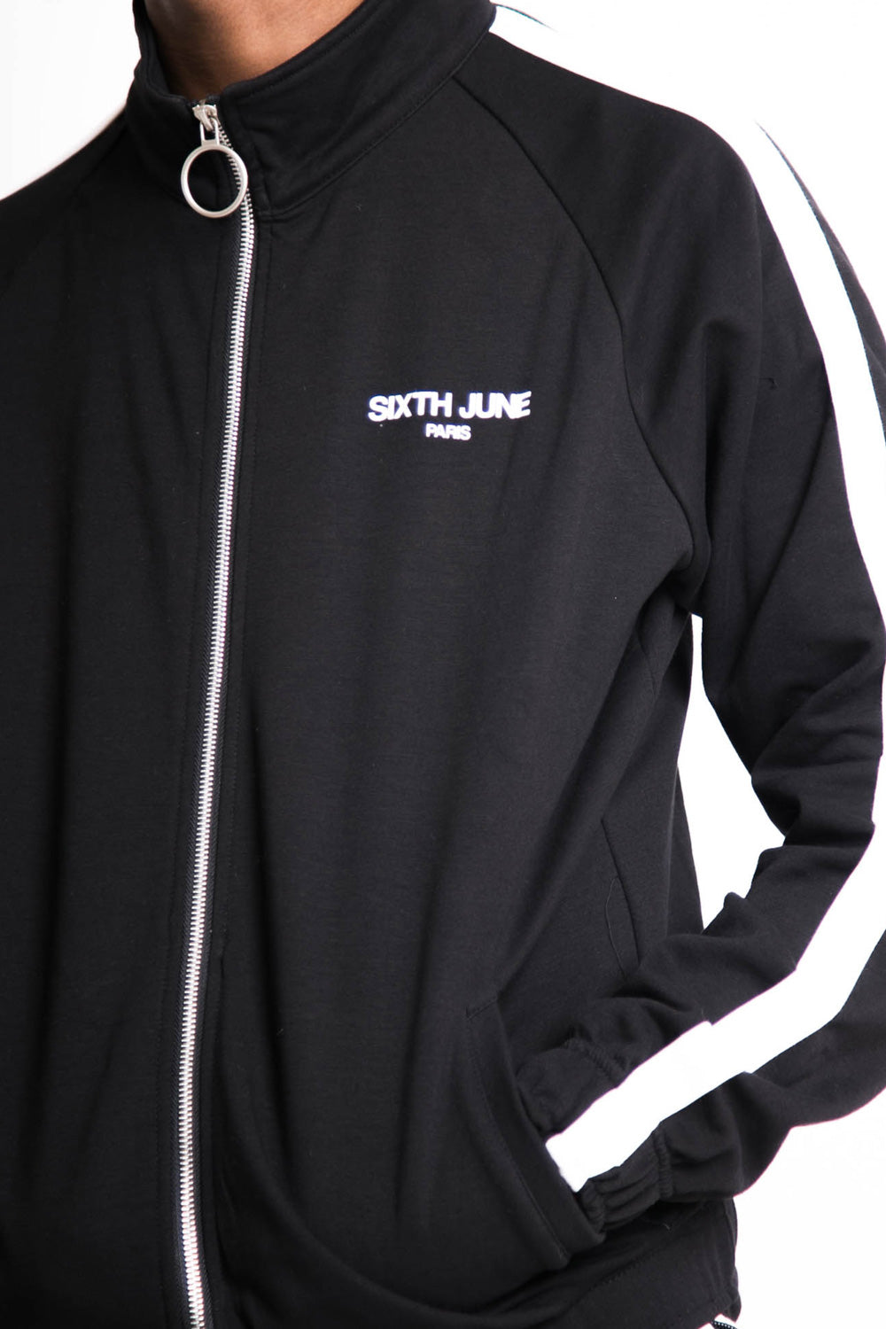 Sixth June - Veste logo bandes noir blanc