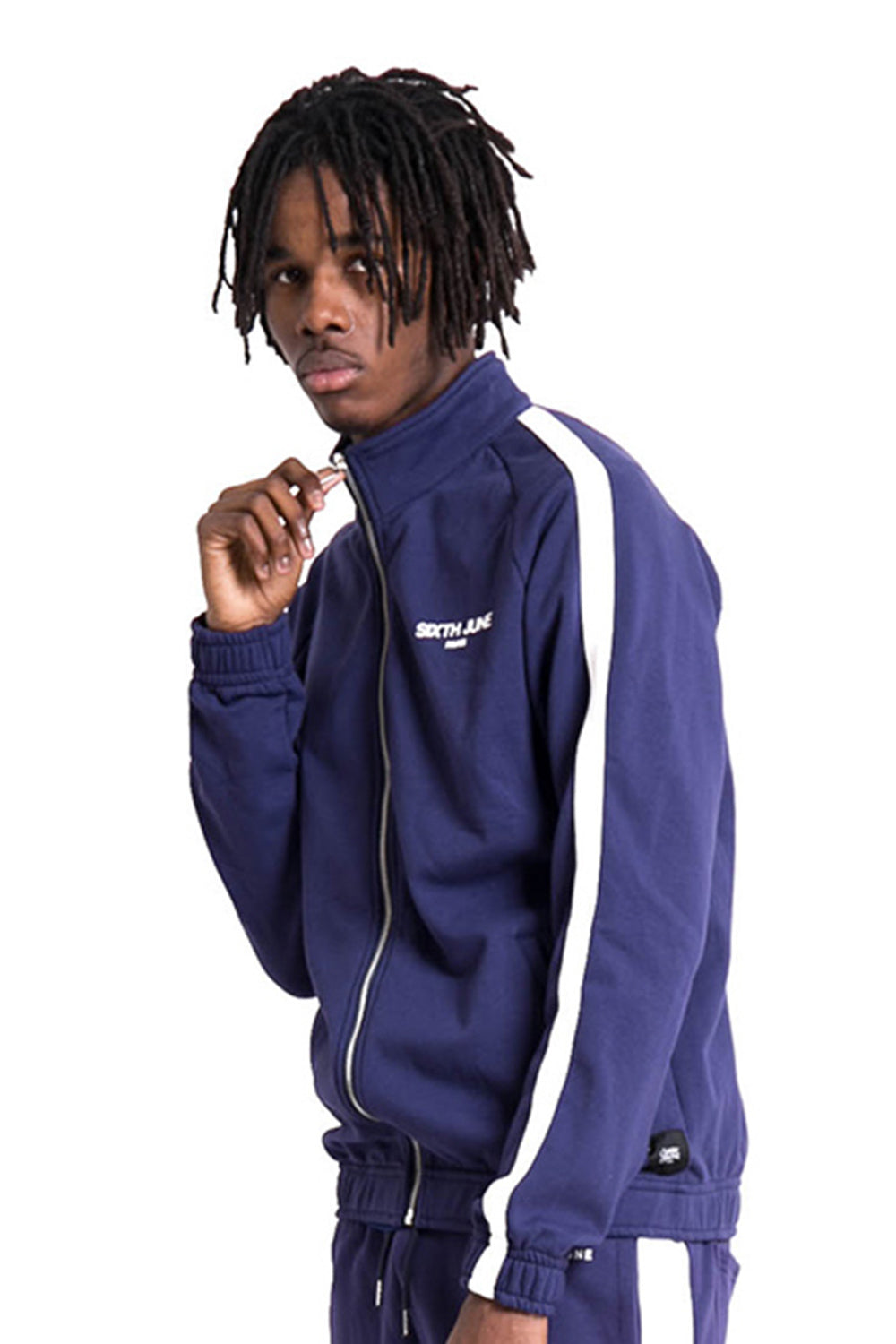 Sixth June - Veste logo bandes bleu blanc