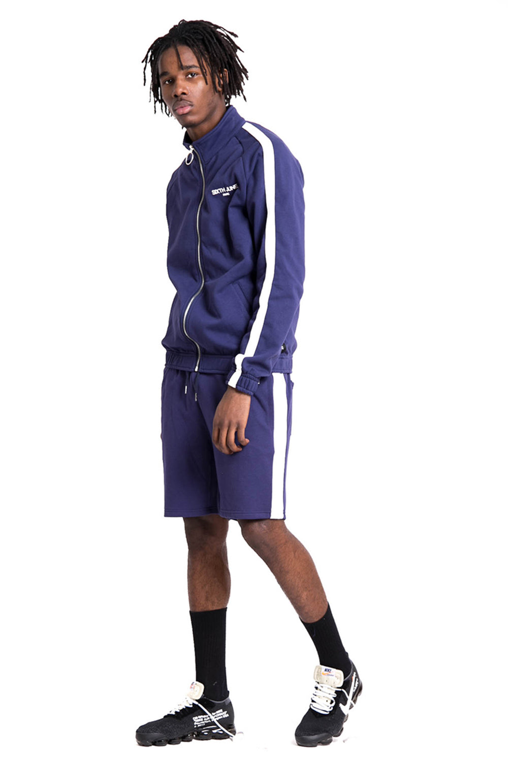 Sixth June - Veste logo bandes bleu blanc