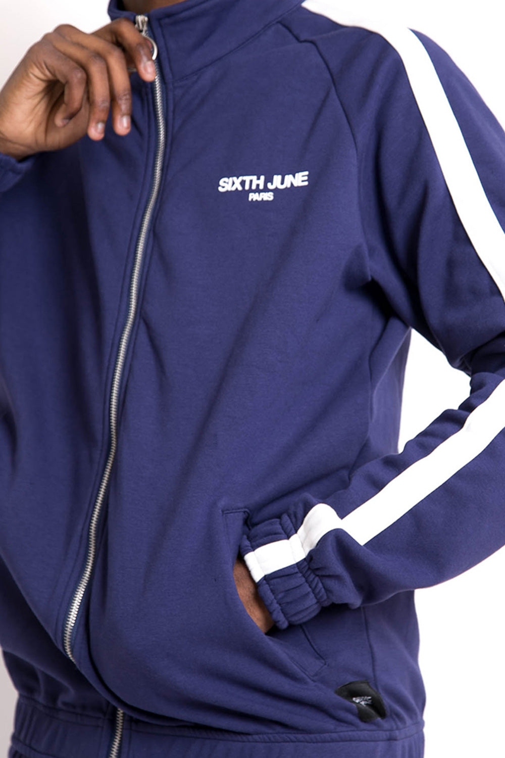 Sixth June - Veste logo bandes bleu blanc