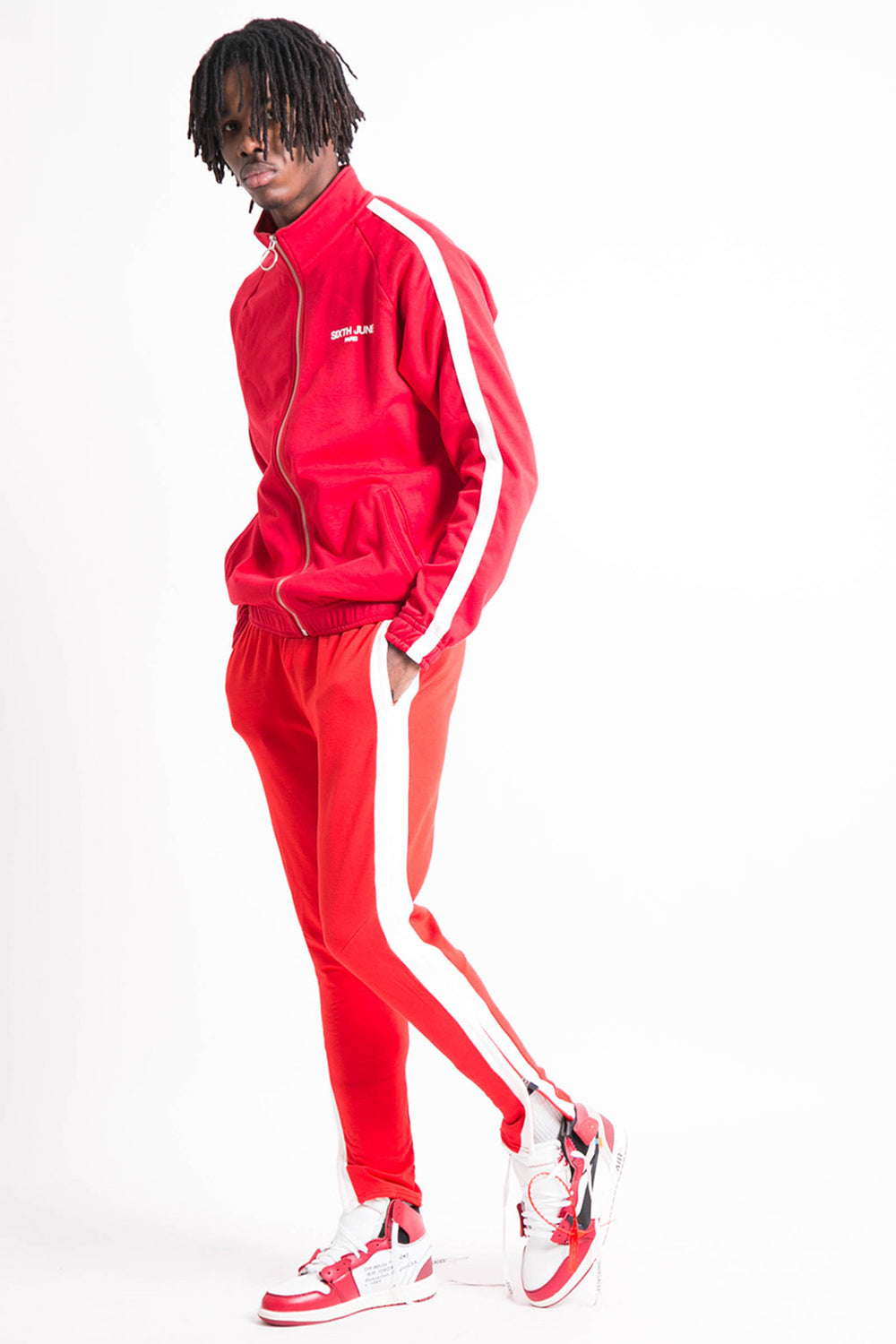 Sixth June - Veste logo bandes rouge blanc